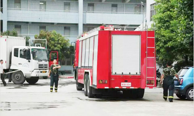 2014年清溪消防總隊到長榮佳做實地消防演練